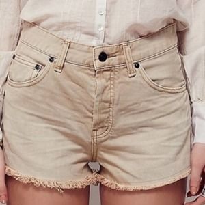 Free People High Rise Khaki Cut Off Shorts 25